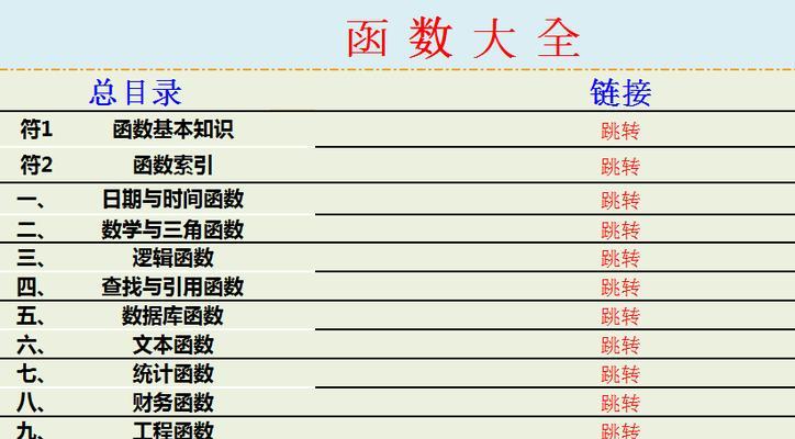 财务常用的Excel函数公式大全（提高财务工作效率的必备技能）